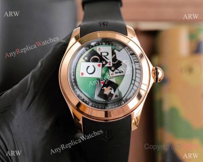 High Quality Copy Corum Bubble Magical Poker Watches Rose Gold Case